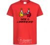 Kids T-shirt Among us birthday boy birthday boy red фото