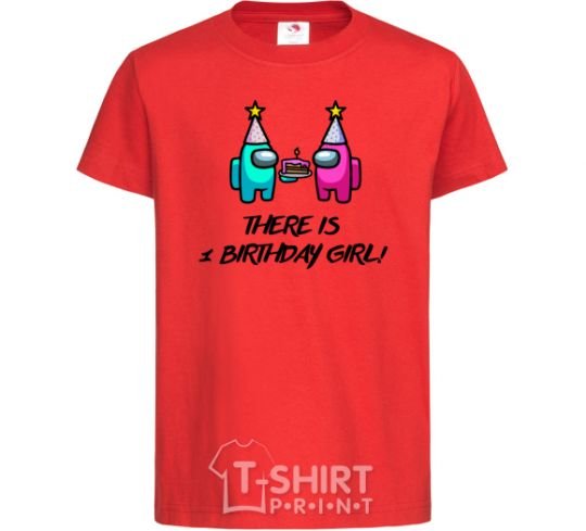 Kids T-shirt Among us birthday girl birthday girl red фото