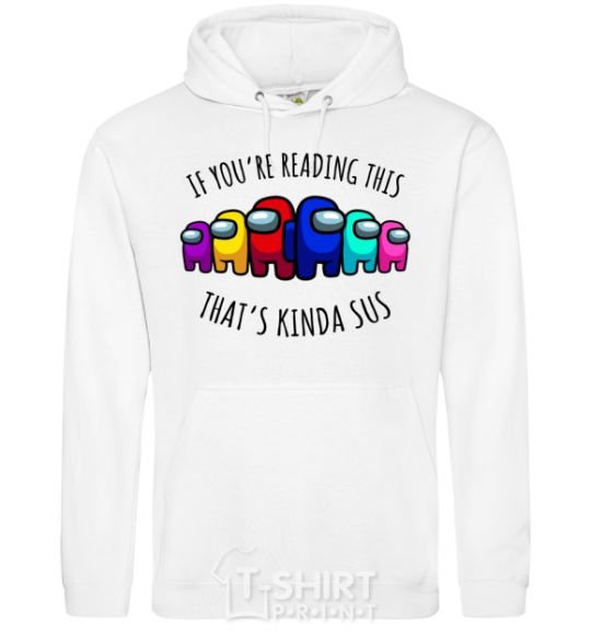 Men`s hoodie Among us kinda sus White фото