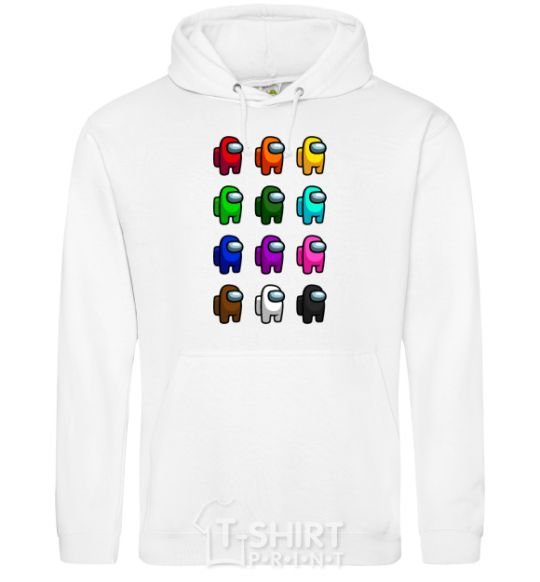 Men`s hoodie Among us emong ace White фото