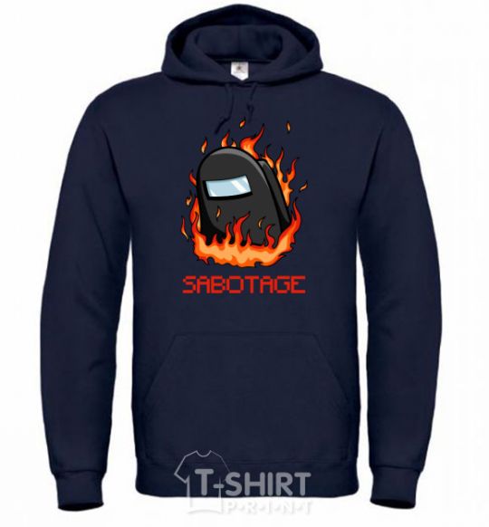 Men`s hoodie Among us sabotage sabotage navy-blue фото