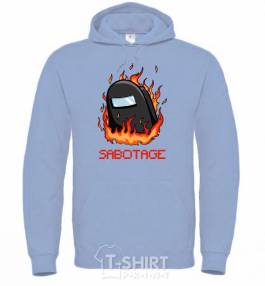 Men`s hoodie Among us sabotage sabotage sky-blue фото