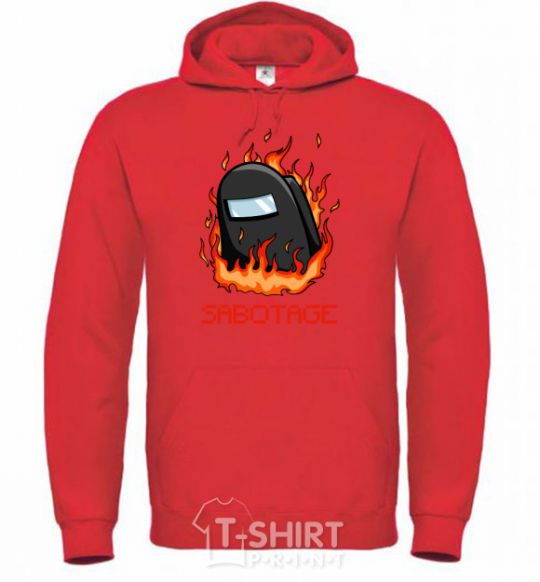 Men`s hoodie Among us sabotage sabotage bright-red фото