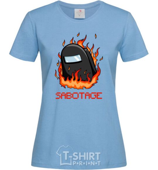 Women's T-shirt Among us sabotage sabotage sky-blue фото