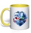 Mug with a colored handle Daco airon maiden yellow фото