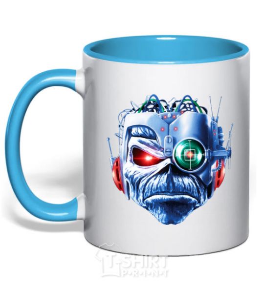 Mug with a colored handle Daco airon maiden sky-blue фото