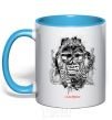 Mug with a colored handle Iron maiden creeptonic sky-blue фото