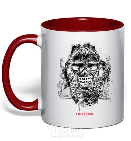 Mug with a colored handle Iron maiden creeptonic red фото