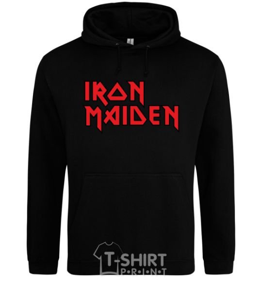 Мужская толстовка (худи) Iron Maiden logo Черный фото