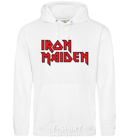 Мужская толстовка (худи) Iron Maiden logo Белый фото