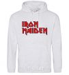 Men`s hoodie Iron Maiden logo sport-grey фото