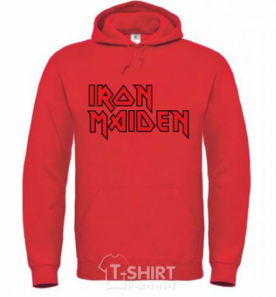 Men`s hoodie Iron Maiden logo bright-red фото