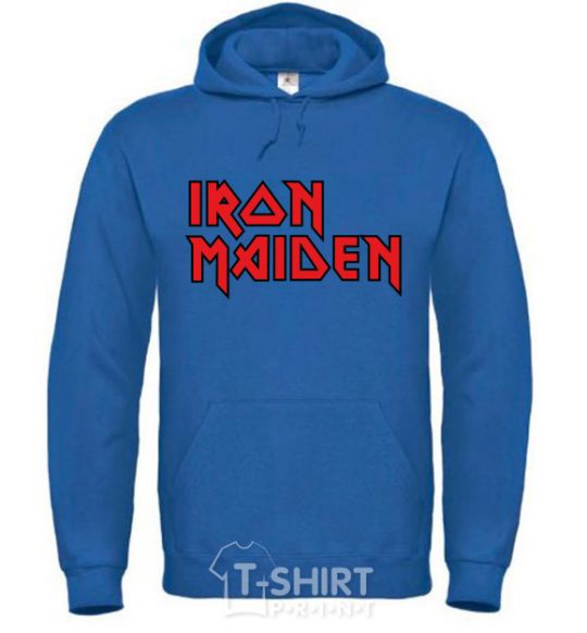 Мужская толстовка (худи) Iron Maiden logo Сине-зеленый фото