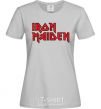 Women's T-shirt Iron Maiden logo grey фото