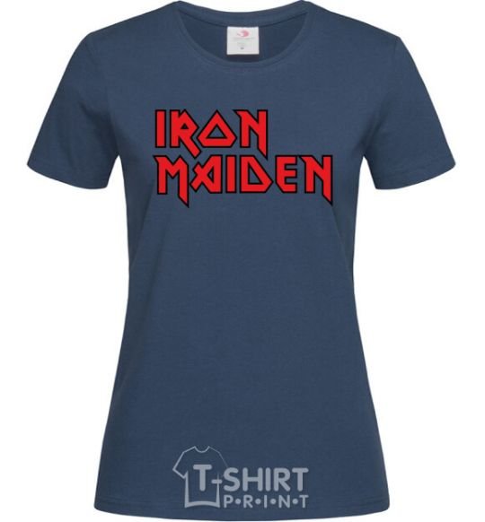 Women's T-shirt Iron Maiden logo navy-blue фото