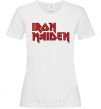 Women's T-shirt Iron Maiden logo White фото