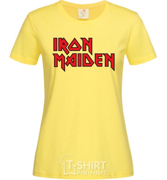 Women's T-shirt Iron Maiden logo cornsilk фото