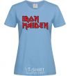 Women's T-shirt Iron Maiden logo sky-blue фото