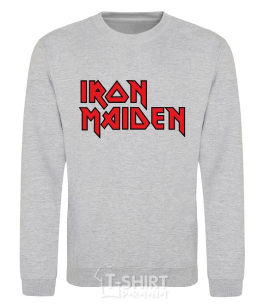 Свитшот Iron Maiden logo Серый меланж фото