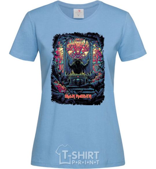 Women's T-shirt Iron maiden revelations sky-blue фото