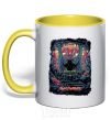 Mug with a colored handle Iron maiden revelations yellow фото