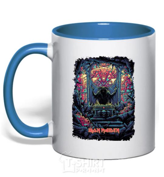 Mug with a colored handle Iron maiden revelations royal-blue фото