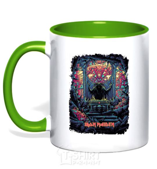 Mug with a colored handle Iron maiden revelations kelly-green фото