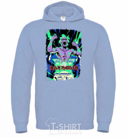 Men`s hoodie Iron maiden speed of light sky-blue фото