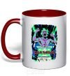 Mug with a colored handle Iron maiden speed of light red фото