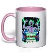 Mug with a colored handle Iron maiden speed of light light-pink фото