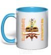 Mug with a colored handle Iron maiden the clairvoyant sky-blue фото