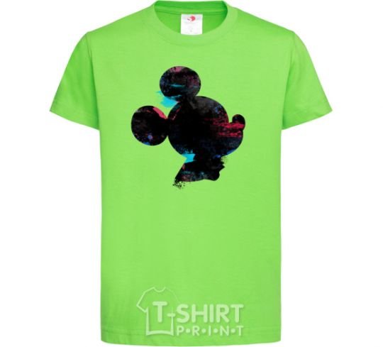 Kids T-shirt Mickey Mouse silhouette paint orchid-green фото