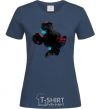 Women's T-shirt Mickey Mouse silhouette paint navy-blue фото