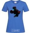 Women's T-shirt Mickey Mouse silhouette paint royal-blue фото