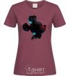 Women's T-shirt Mickey Mouse silhouette paint burgundy фото