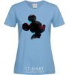 Women's T-shirt Mickey Mouse silhouette paint sky-blue фото