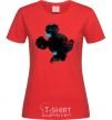 Women's T-shirt Mickey Mouse silhouette paint red фото