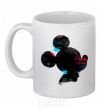 Ceramic mug Mickey Mouse silhouette paint White фото