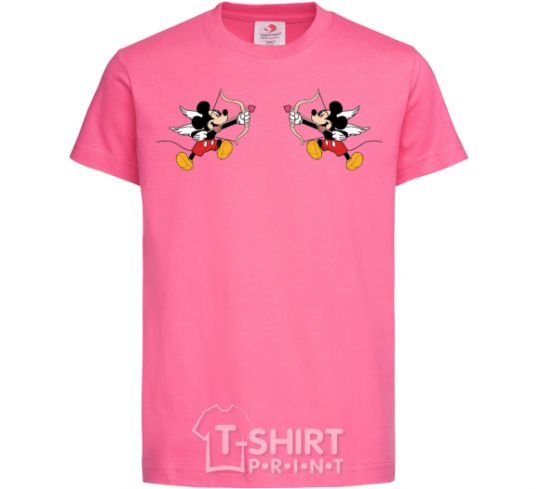 Детская футболка Микки маус купидон Ярко-розовый фото