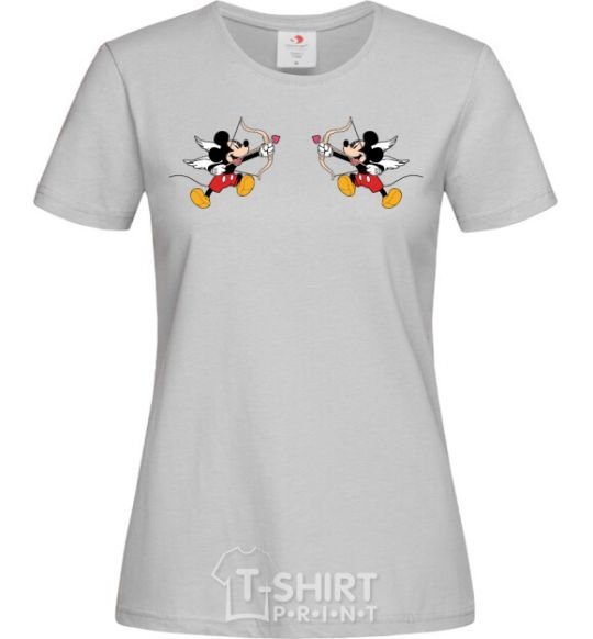 Women's T-shirt Mickey Mouse cupid grey фото