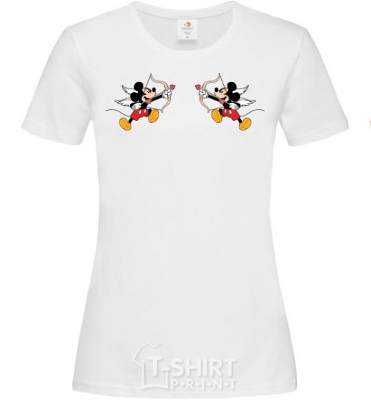 Women's T-shirt Mickey Mouse cupid White фото
