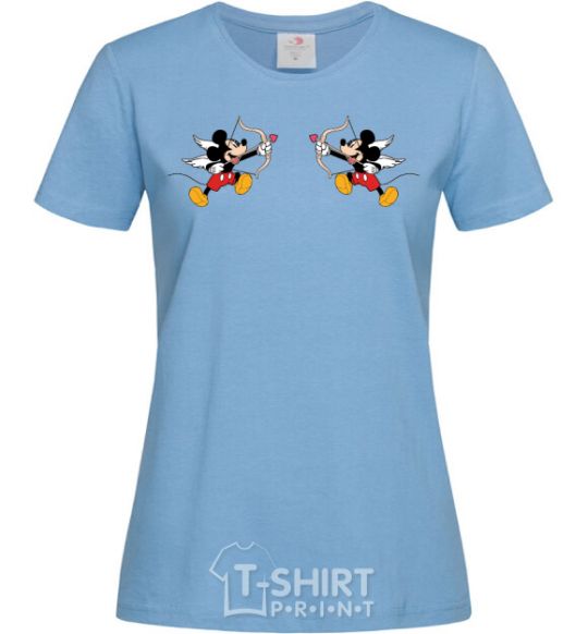 Women's T-shirt Mickey Mouse cupid sky-blue фото