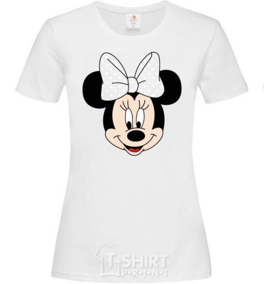 Women's T-shirt Minnie Mouse with a bow White фото