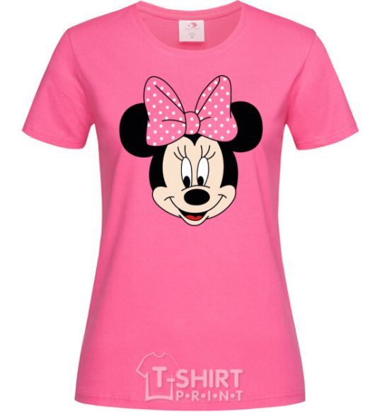 Women's T-shirt Minnie Mouse with a bow heliconia фото