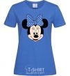 Women's T-shirt Minnie Mouse with a bow royal-blue фото