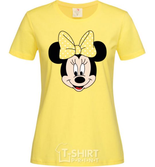 Women's T-shirt Minnie Mouse with a bow cornsilk фото