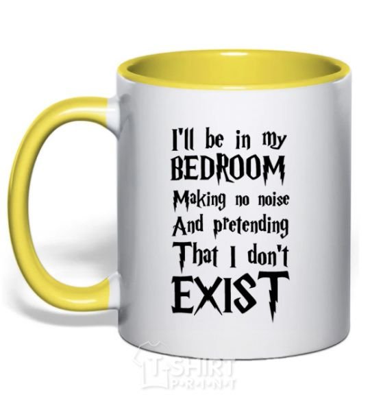 Mug with a colored handle Dont exist yellow фото