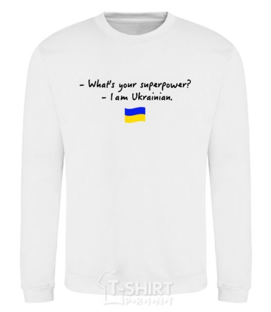 Sweatshirt Superpower Ukrainian White фото