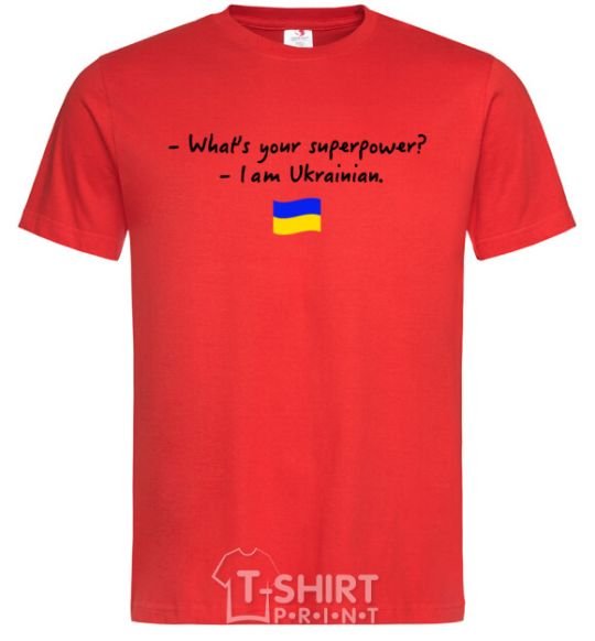 Мужская футболка Superpower Ukrainian Красный фото