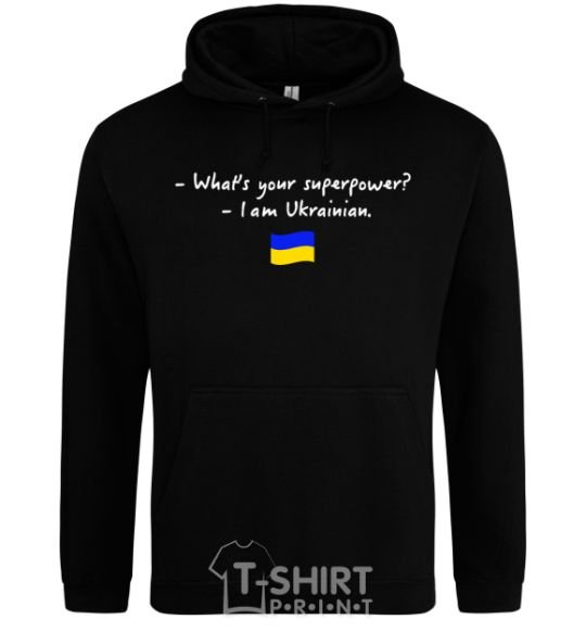 Men`s hoodie Superpower Ukrainian black фото